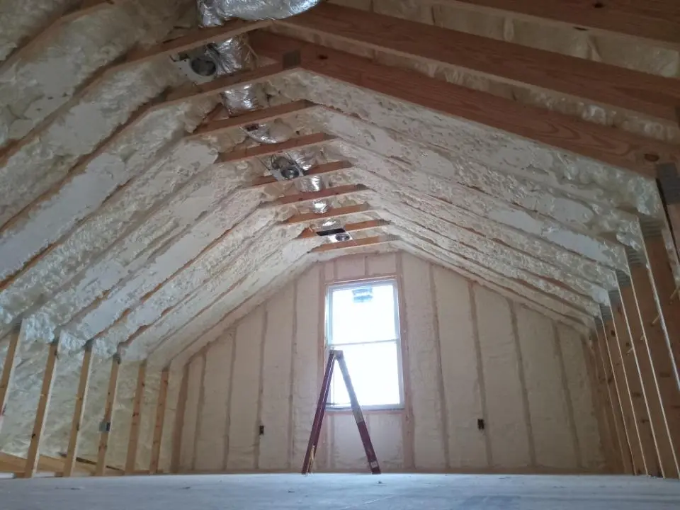 Spray foam roofing application for Crawl Space Insulation project in Eudora